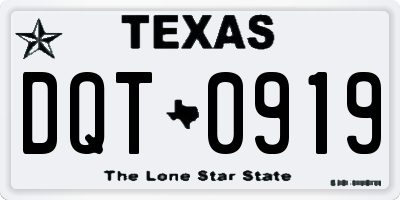 TX license plate DQT0919