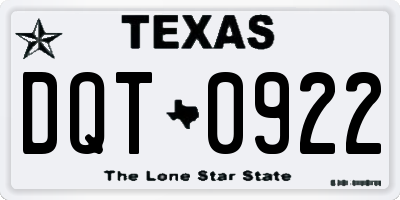 TX license plate DQT0922