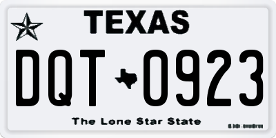 TX license plate DQT0923