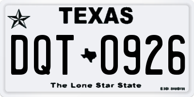 TX license plate DQT0926