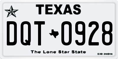 TX license plate DQT0928