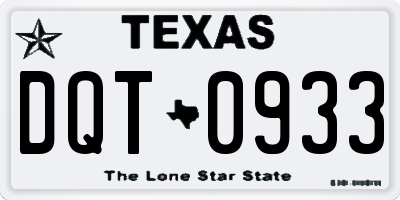 TX license plate DQT0933