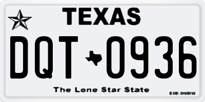 TX license plate DQT0936