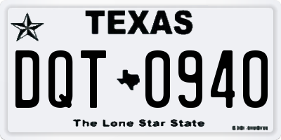TX license plate DQT0940