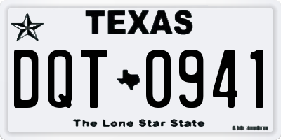 TX license plate DQT0941