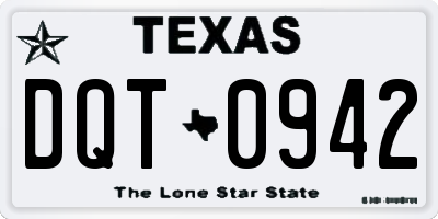 TX license plate DQT0942