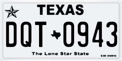 TX license plate DQT0943