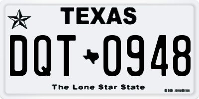 TX license plate DQT0948