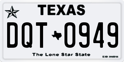 TX license plate DQT0949