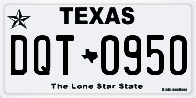 TX license plate DQT0950