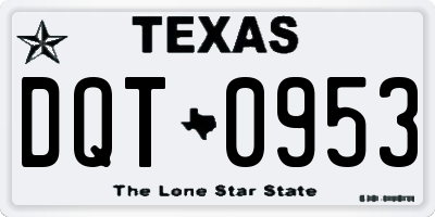 TX license plate DQT0953