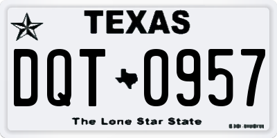 TX license plate DQT0957