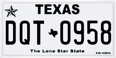 TX license plate DQT0958