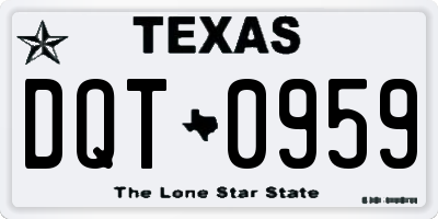 TX license plate DQT0959