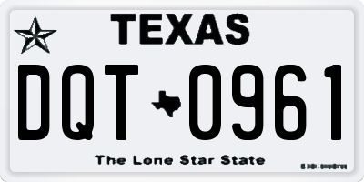 TX license plate DQT0961