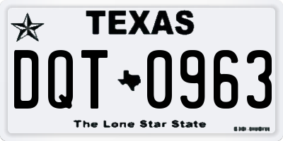 TX license plate DQT0963