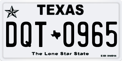 TX license plate DQT0965