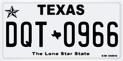 TX license plate DQT0966