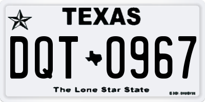 TX license plate DQT0967