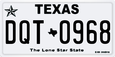 TX license plate DQT0968