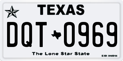 TX license plate DQT0969