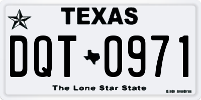 TX license plate DQT0971