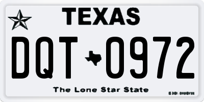 TX license plate DQT0972