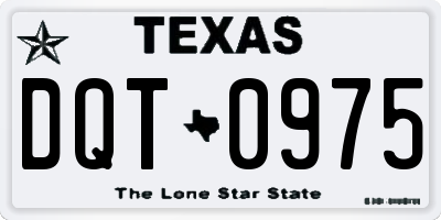 TX license plate DQT0975