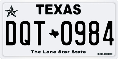 TX license plate DQT0984