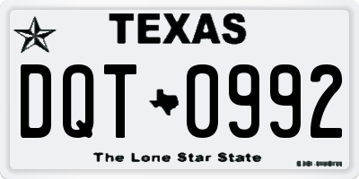 TX license plate DQT0992