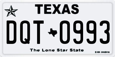 TX license plate DQT0993