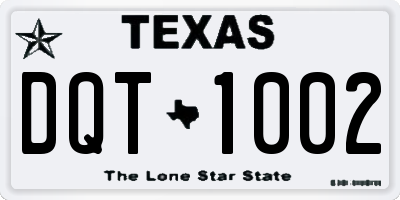 TX license plate DQT1002