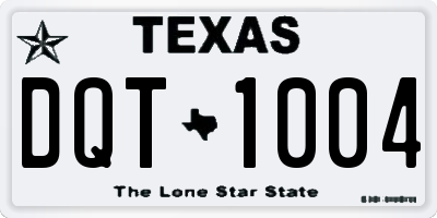 TX license plate DQT1004