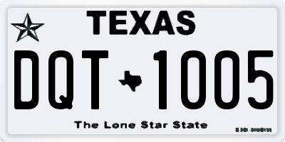 TX license plate DQT1005