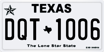 TX license plate DQT1006