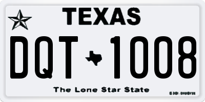 TX license plate DQT1008