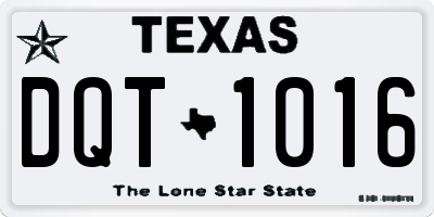 TX license plate DQT1016