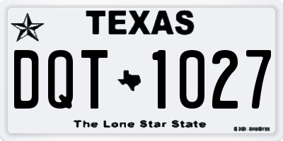 TX license plate DQT1027