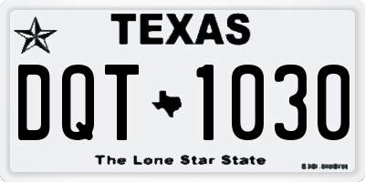 TX license plate DQT1030