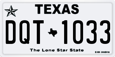 TX license plate DQT1033
