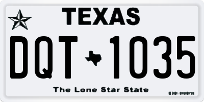 TX license plate DQT1035