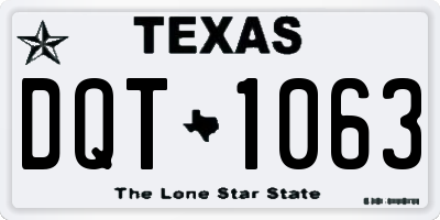 TX license plate DQT1063