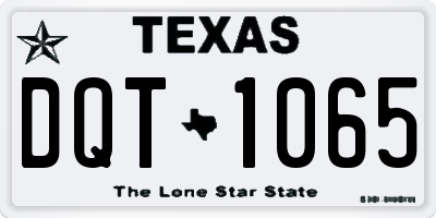 TX license plate DQT1065