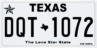 TX license plate DQT1072