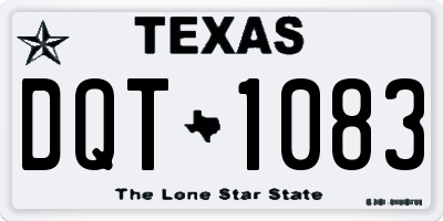 TX license plate DQT1083