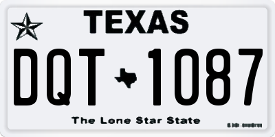 TX license plate DQT1087