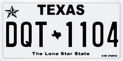 TX license plate DQT1104