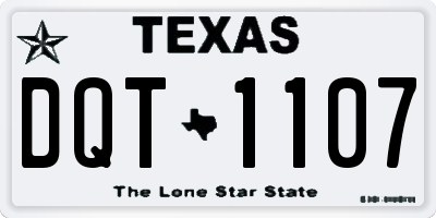 TX license plate DQT1107