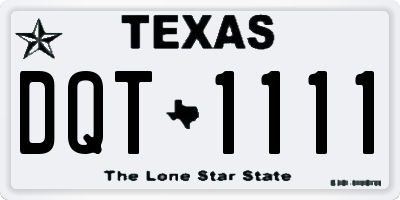 TX license plate DQT1111