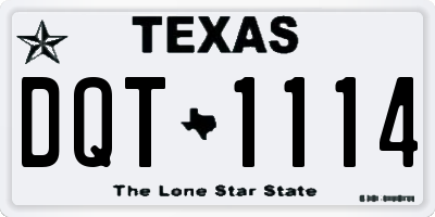 TX license plate DQT1114